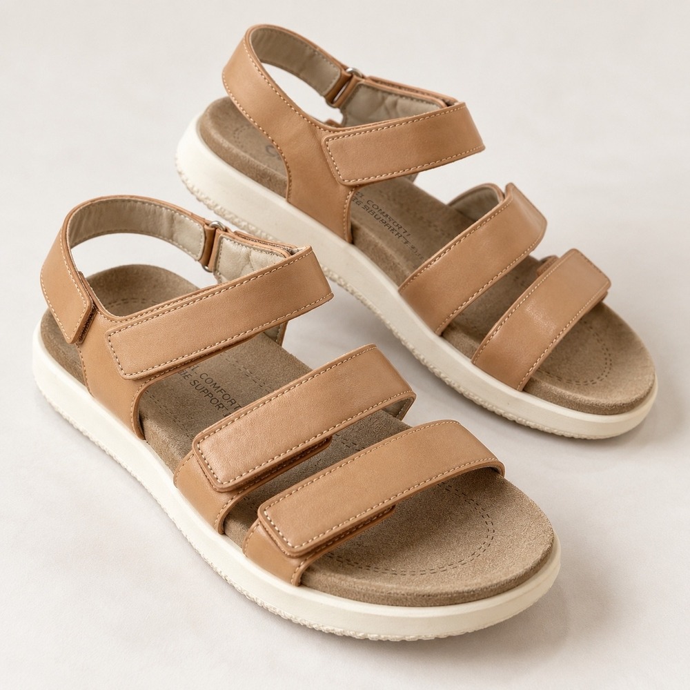 ORTOREX Tan Orthopedic Arch Support Walking Sandals Size 10